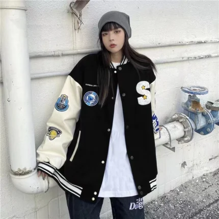 Mens Jackets Hip Hop Baseball Jacket Men Women Furry Letters Embroidery loose Varsity Unisex Streewear Casual Bomber Coat