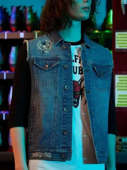 Embrace the Stranger Things vibe with the Eddie Denim Blue Vest.