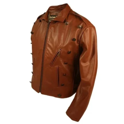 Classic brown leather jacket inspired by "The Rocketeer" movie character.
