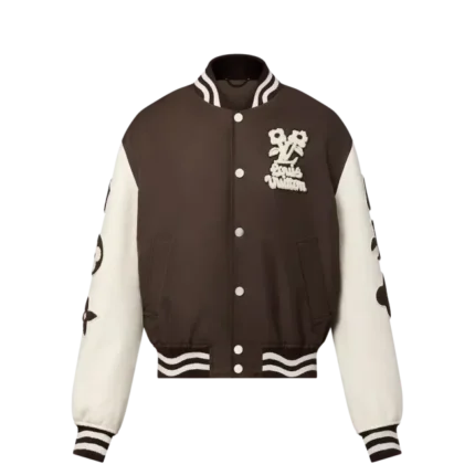 Louis Vuitton Embroidered Brown Varsity Jacket
