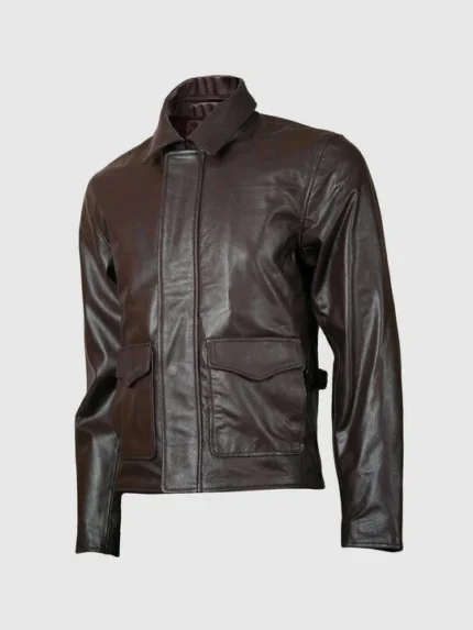 BIKER BROWN LEATHER JACKET