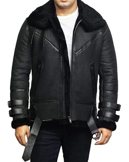 Men’s B3 Bomber – RAF Aviator Real Sheepskin Leather Jacket