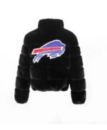 Women's Cuce Black Buffalo Bills Faux Fur Full-Zip Bomber Jacket - Image 2