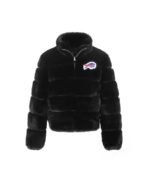 Women's Cuce Black Buffalo Bills Faux Fur Full-Zip Bomber Jacket