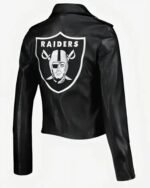 American Football Las Vegas Raiders Black Biker Jacket - Image 2