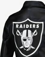 American Football Las Vegas Raiders Black Biker Jacket - Image 3