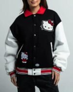 Helle Kitty Black And White Varsity Jacket - Image 3