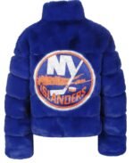 Cuce New York Islanders Women's Royal Faux Fur Full-Zip Jacket - Image 2