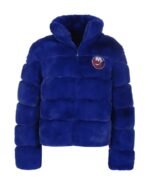 Cuce New York Islanders Women's Royal Faux Fur Full-Zip Jacket