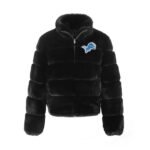 Women's Pittsburgh Steelers Cuce Black Faux Fur Full-Zip Bomber Jacket