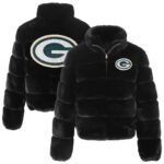 Women's Green Bay Packers Cuce  Fur Full-Zip Bomber Jacket - Image 3