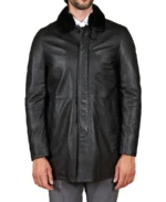 Men’s Oscar Black Leather Coat