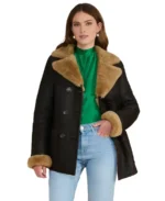 Women’s Black Shearling Peacoat