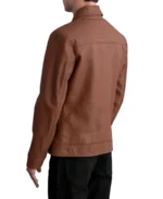 Men’s Matte Brown Leather Jacket - Image 4