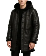Men’s Black Sheepskin Leather Coat