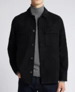 Men’s Black Felt shirt Suede Jacket