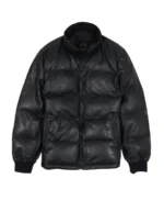 Nappa Black Puffer Leather Jacket