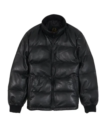 Nappa Black Puffer Leather Jacket