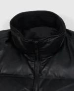 Nappa Black Puffer Leather Jacket - Image 4