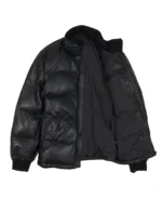 Nappa Black Puffer Leather Jacket - Image 3