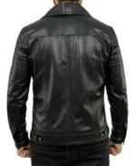 Holland Black Trucker Leather Jacket - Image 2