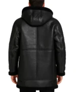 Men’s Black Sheepskin Leather Coat - Image 2