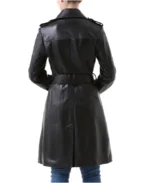 Women’s New York Double Breasted Lambskin Leather Coat - Image 4