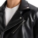 American Black Biker Leather Jacket - Image 3
