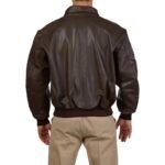 Aviator A2 Cockpit Brown Leather Bomber Jacket - Image 2
