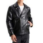 American Black Biker Leather Jacket - Image 4
