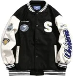 Mens Jackets Hip Hop Baseball Jacket Men Women Furry Letters Embroidery loose Varsity Unisex Streewear Casual Bomber Coat - Image 2
